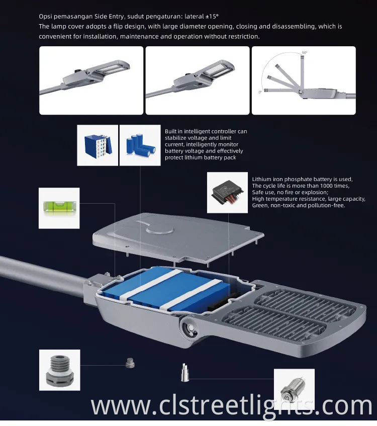 Outdoor Waterproof Integrated All in Two 100W 200W 300W 500W Solar Street Light with Solar Panel for Street